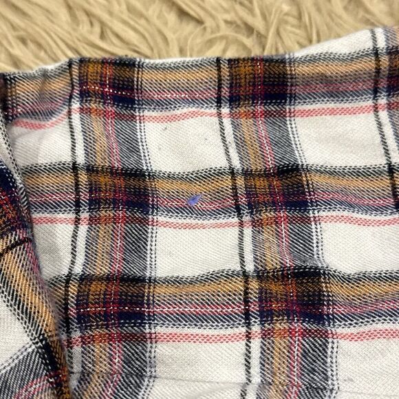 Cloth and stone metallic plaid button down blouse large - Picture 7 of 8